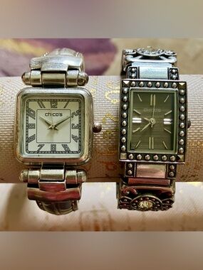 Vintage Lot of 2 Chico’s Cuff-Style Watches